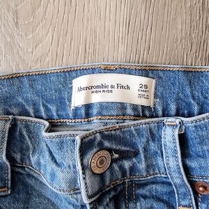 Abercrombie & Fitch High Rise Skinny Blue Denim Jeans - Size 29 Short